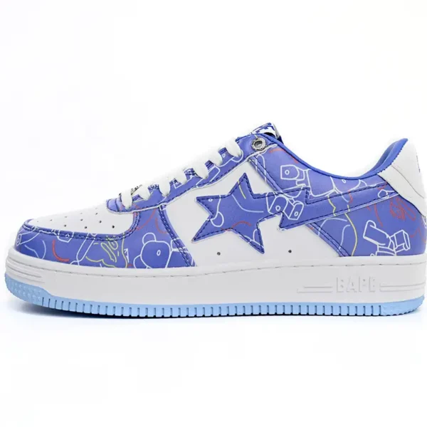 A Bathing Ape Bape Sta Low Black Blue Color Spray Painting