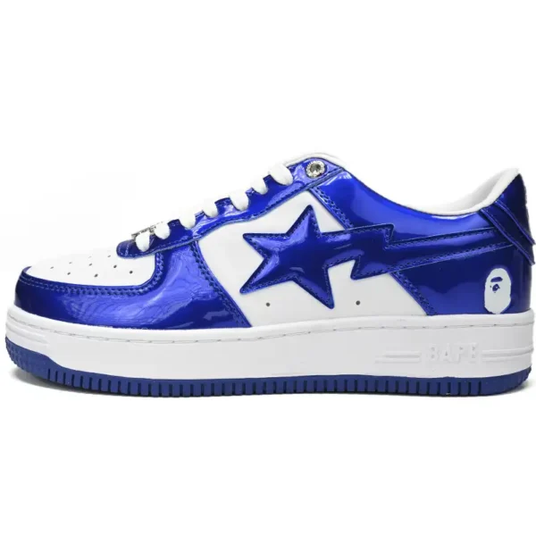 A Bathing Ape Bape Sta Low Blue and White Mirror Finish