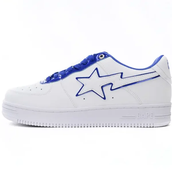 A Bathing Ape Bape Sta Low White and Blue Border