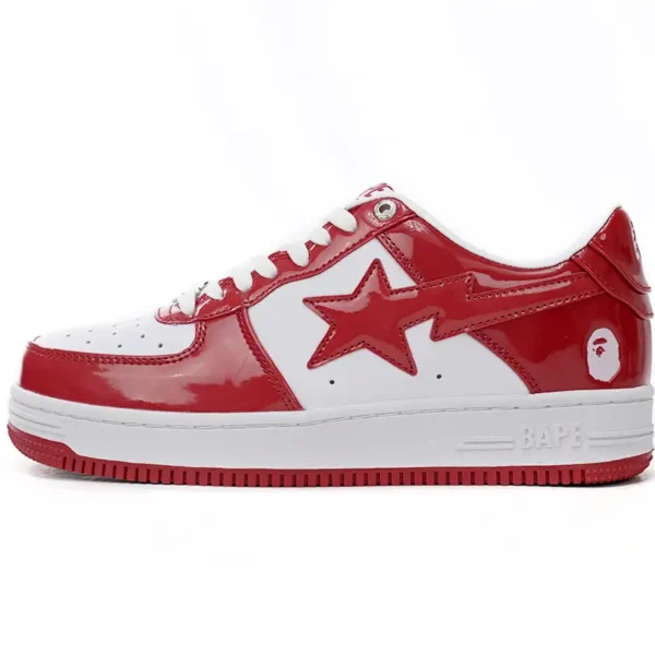 A Bathing Ape Bape Sta Low Red And White Mirror Surface