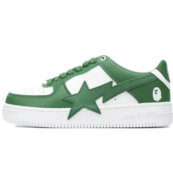 A Bathing Ape Bape Sta Low White Green Star