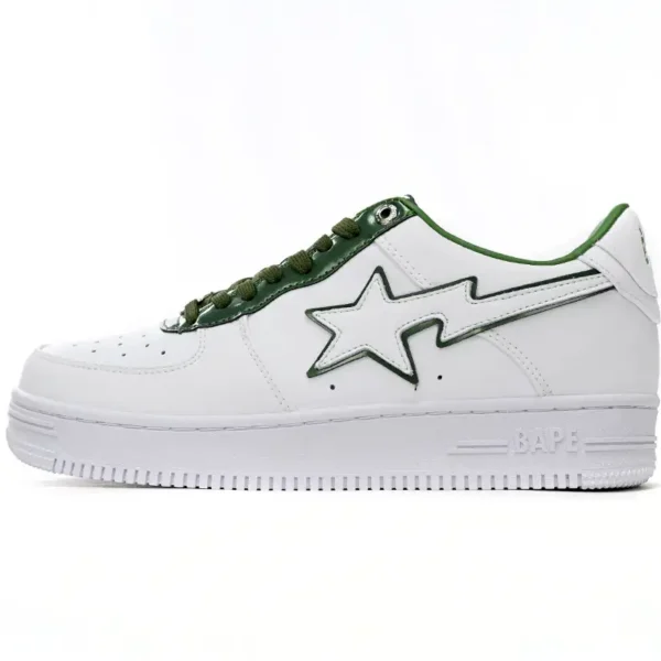 A Bathing Ape Bape Sta Low White Green edge