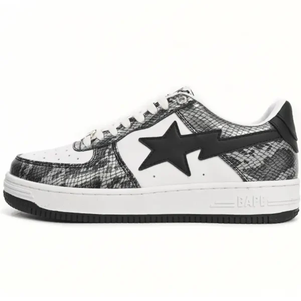 A Bathing Ape Bape Sta Low Black Black Snake Skin